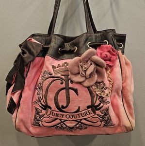 Vintage Pink Juicy Couture Tote Bag Hand Bag Purse Veloer Y2K Daydreamer.